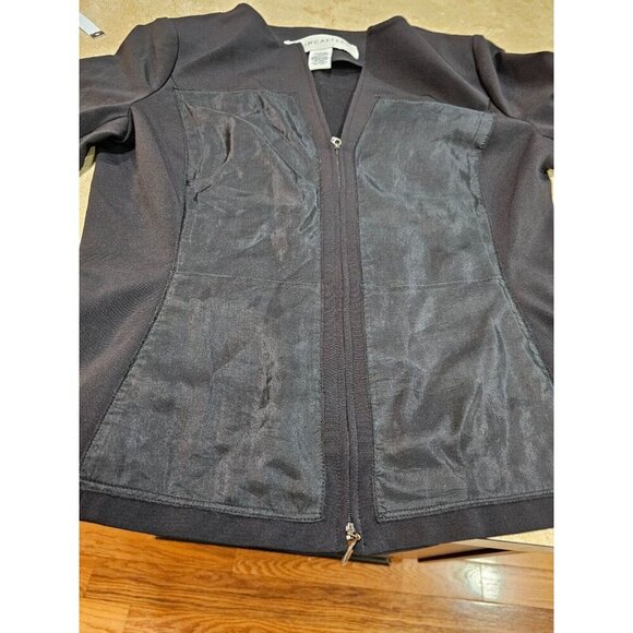 Women's Doncaster Silk Trim Jacket Black Full Zip Size 6 - Picture 5 of 11